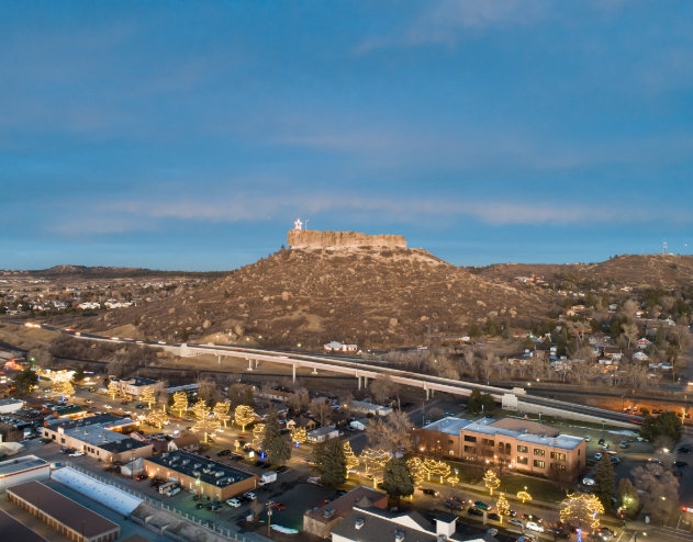Aerial view of Castle Rock Colorado