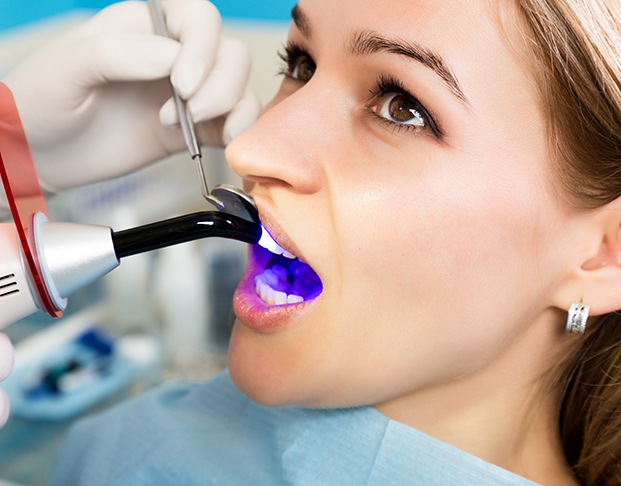 Patient in Castle Rock getting cosmetic dental bonding